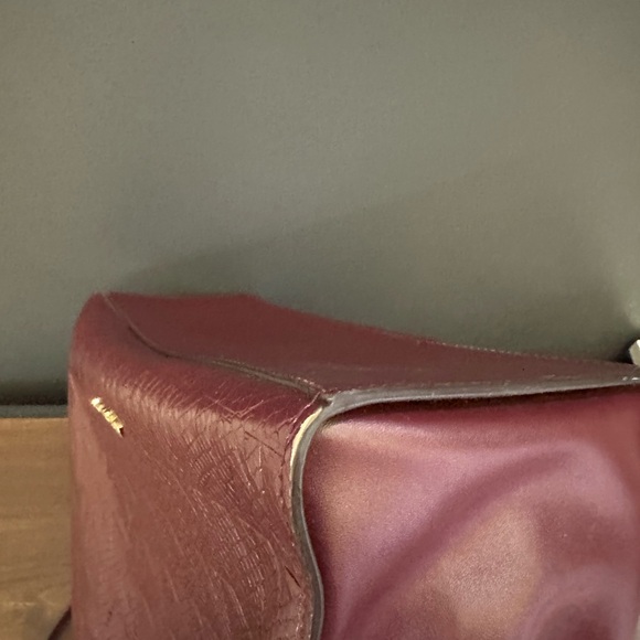 Michael Kors Large Satchel Faux python merlot gold hardware